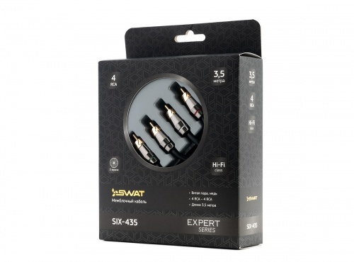 SWAT SIX-435 межблочный кабель 4RCA-4RCA, 3.5 метров