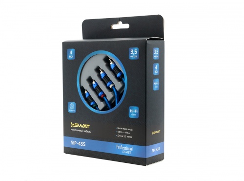 SWAT SIP-435 межблочный кабель 4RCA-4RCA, 3.5 метра