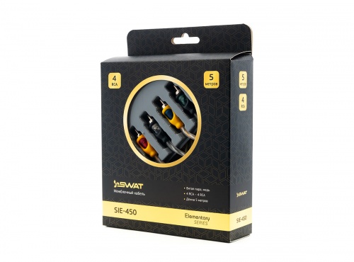 SWAT SIE-450 межблочный кабель 4RCA-4RCA, 5 метров