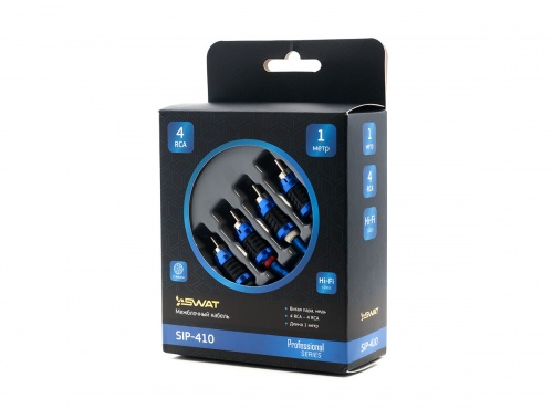 SWAT SIP-410 межблочный кабель 4RCA-4RCA, 1 метр